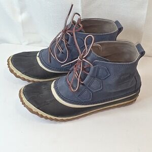 Sorel Out N About Blue Waterproof Ankle Duck Boots Womens Size 7 NL2339-478